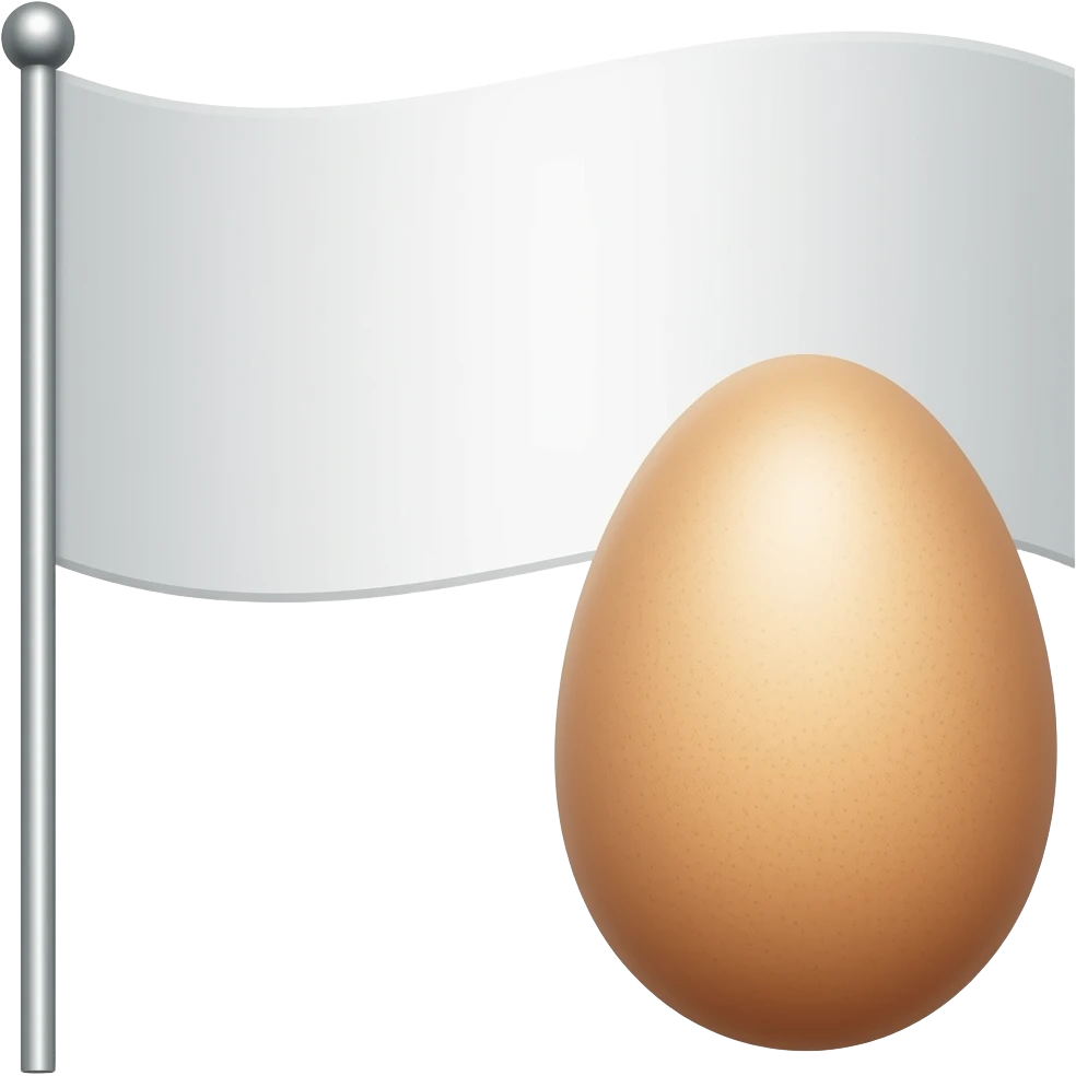 White flag with 🥚on it emoji