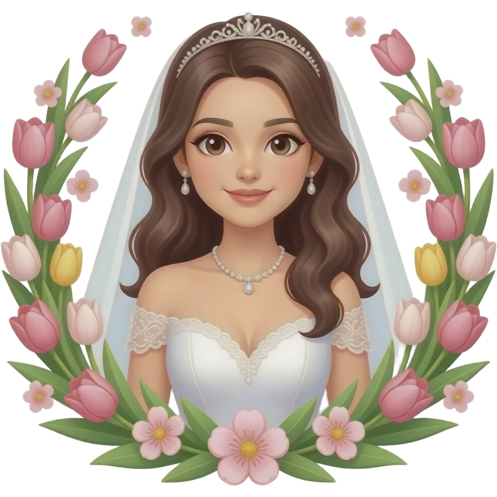 👰🏻‍♀️🌷🌸 emoji