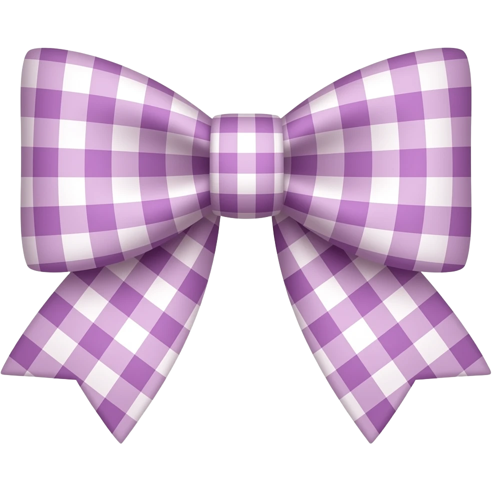 mauve gingham bow emoji