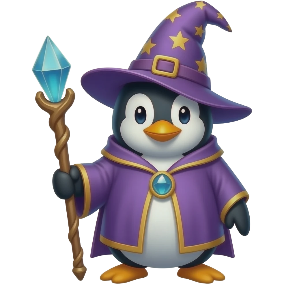 Penguin Wizard emoji