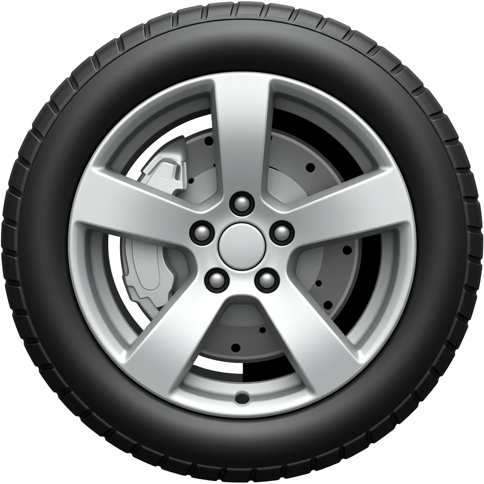 car tires are black on a white background minimalism emoji