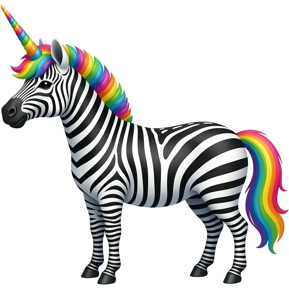 Rainbow unicorn zebrastripes emoji
