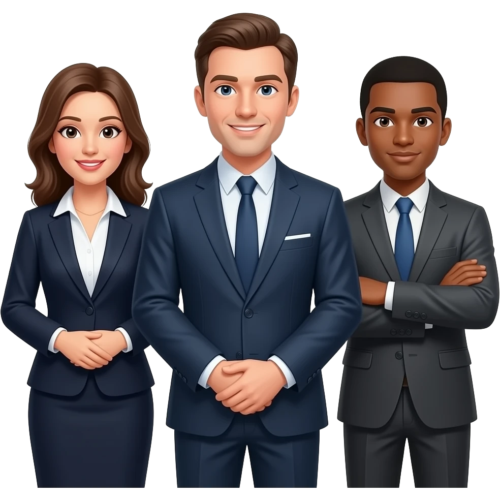 3 office workers different emoji