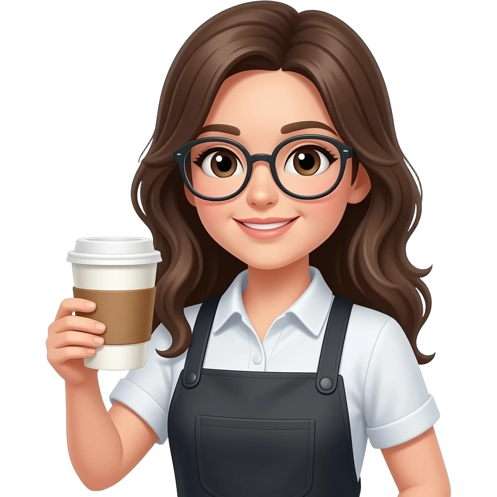 Barista girl with coffe emoji