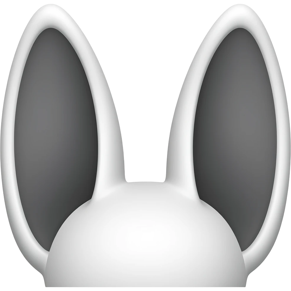 White dark gray ears emoji