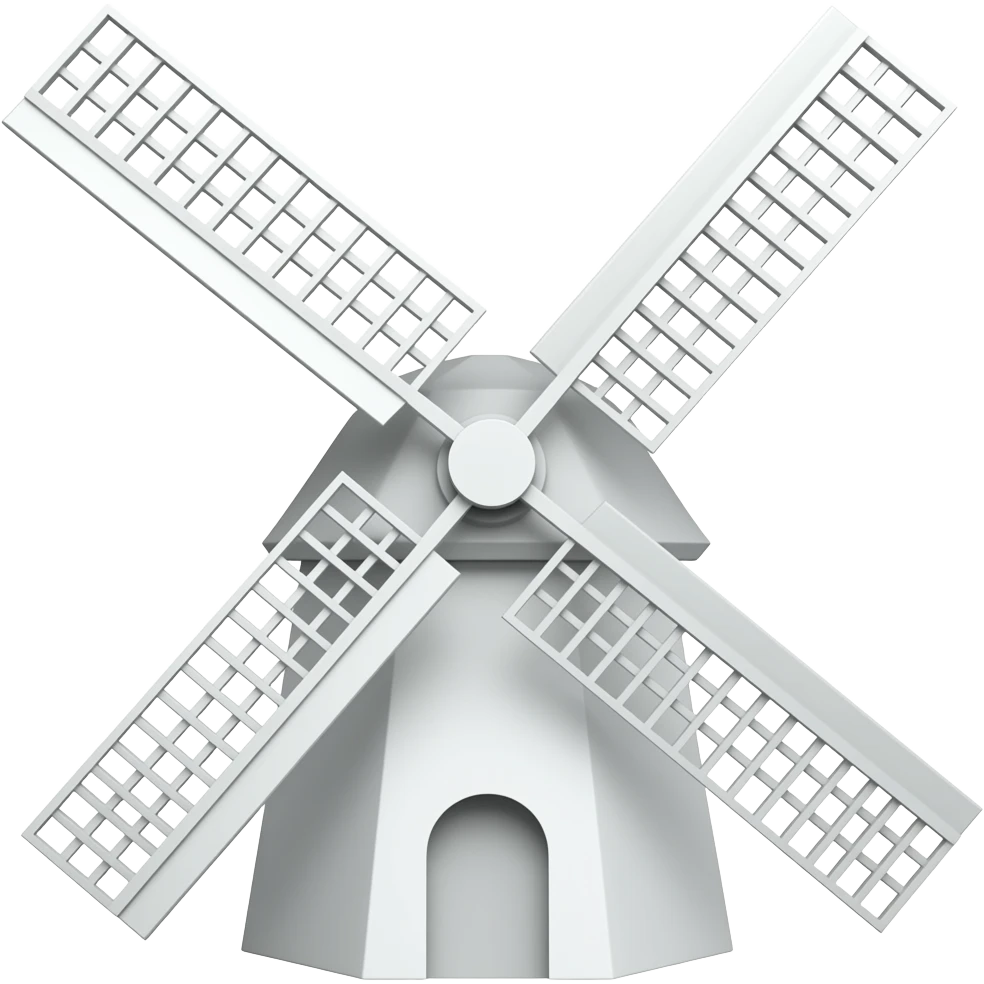 White energy Windmil 3d emoji