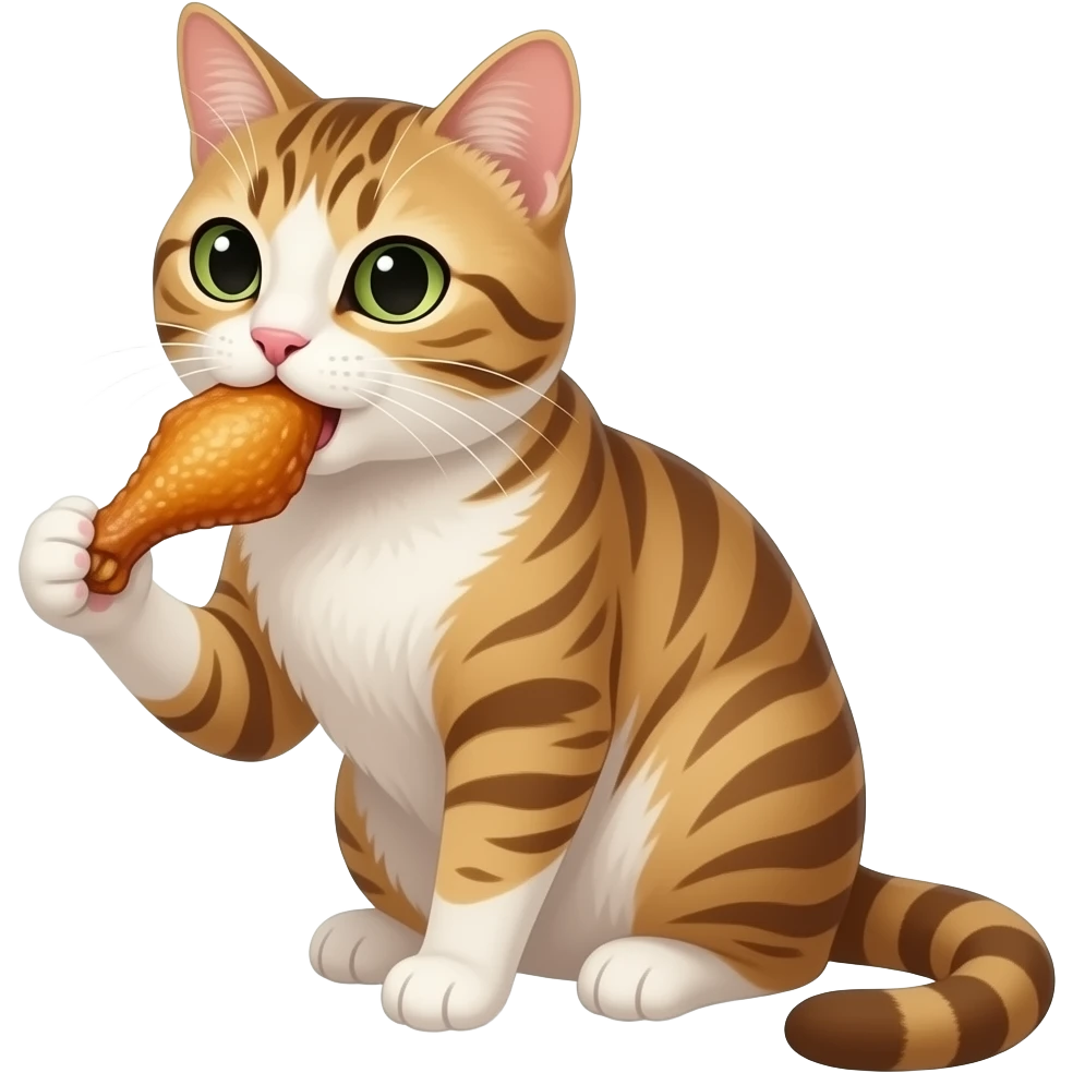 a cat eating wingstop emoji