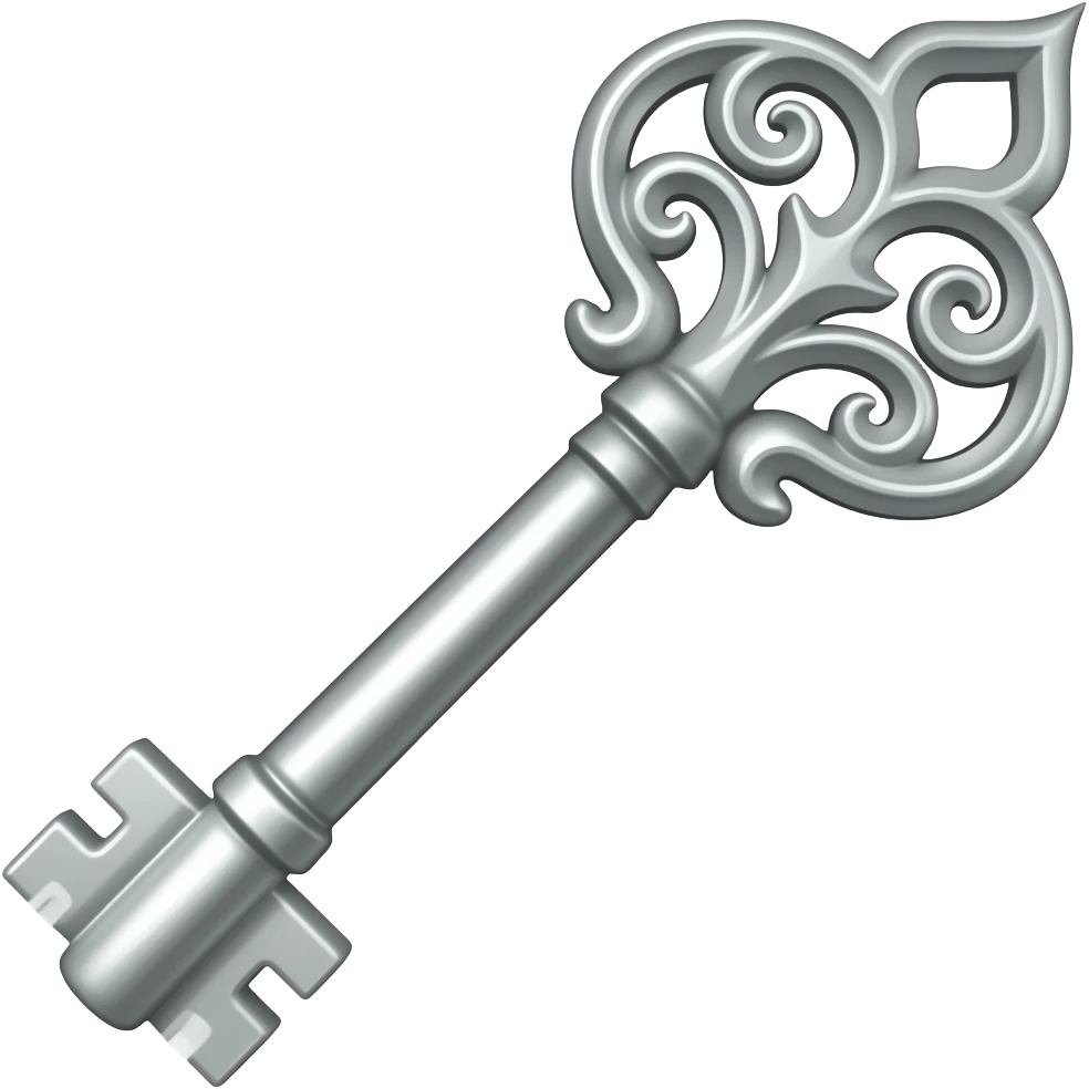 silver gothic key emoji