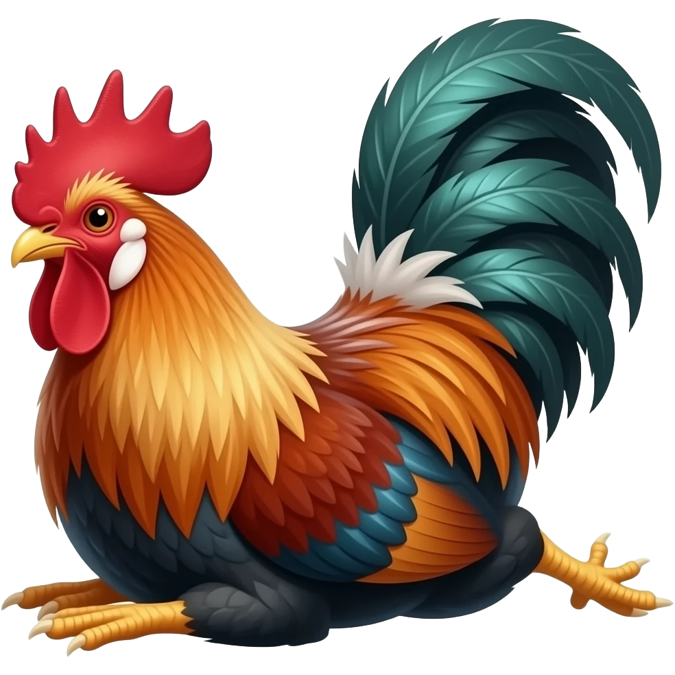 prone rooster emoji