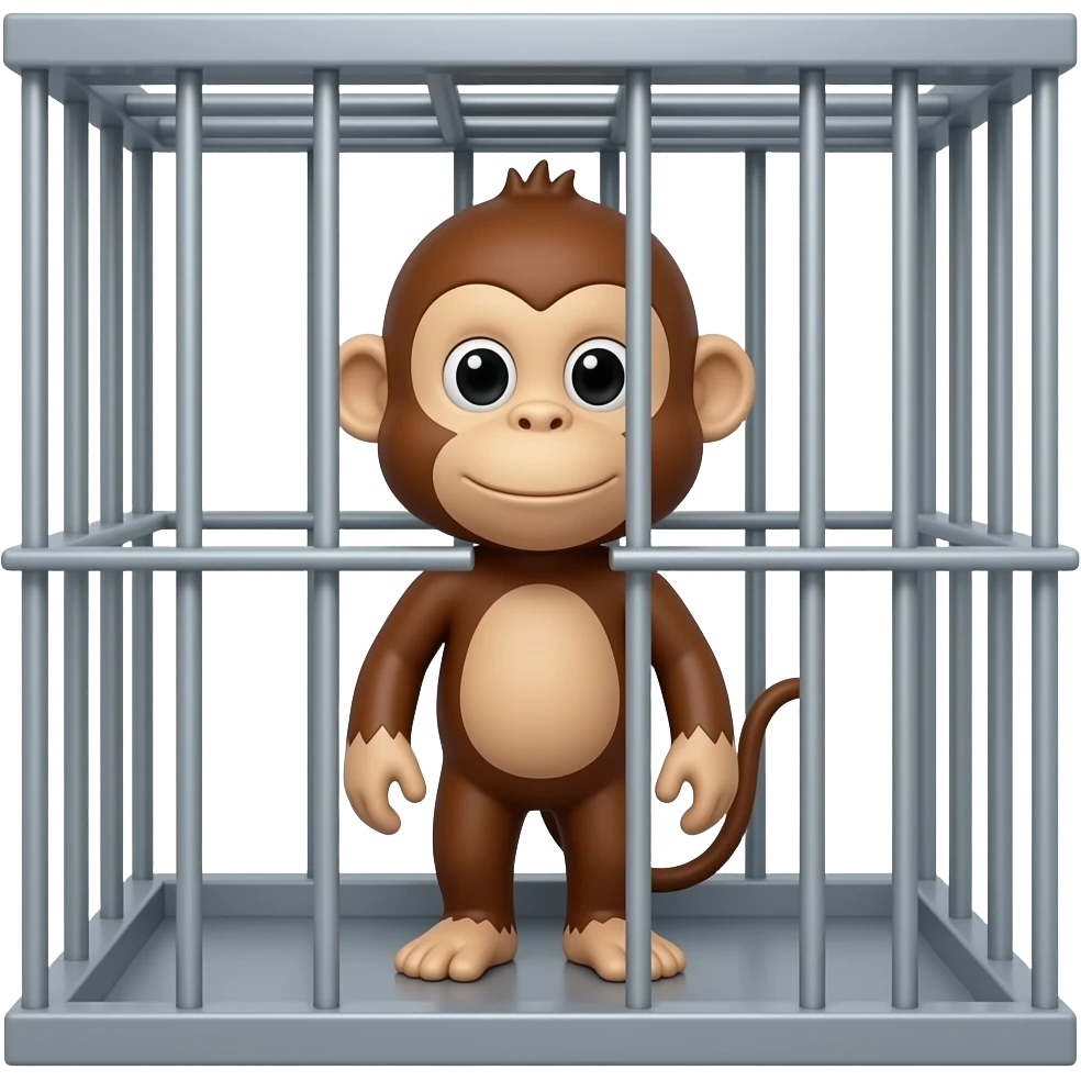 super monkey inside cage emoji