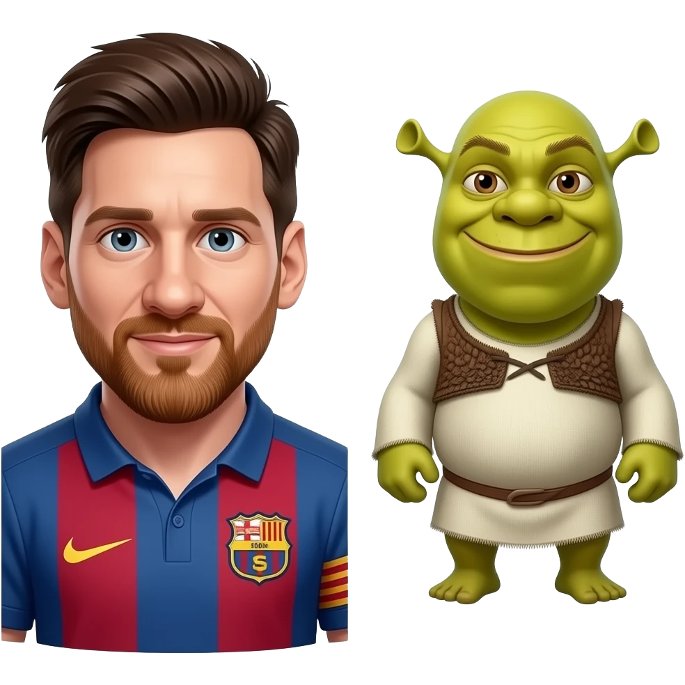messi and shrek emoji