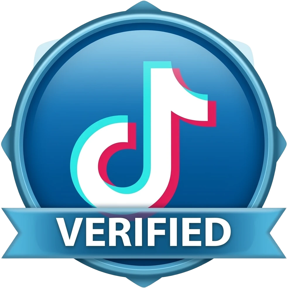 Verificado de color azul de tiktok emoji