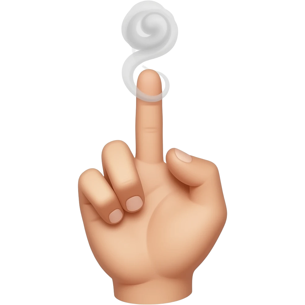 Middle finger with smoke emoji