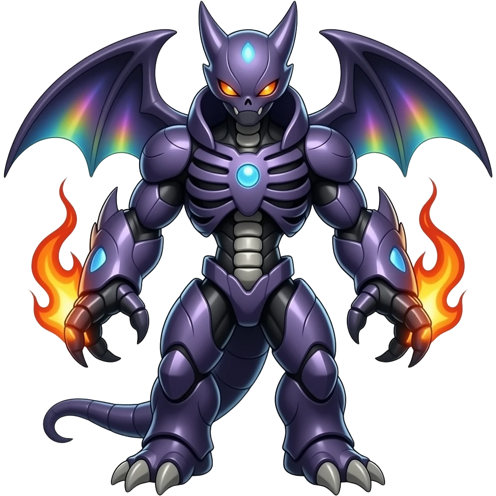 Shiny Badass Spectral Dusky Spooky Skeletal Cool Hot Stylish Handsome Alien-Salandit-Darkrai-Genesect-Monster-Fakémon-fusion (full body) emoji