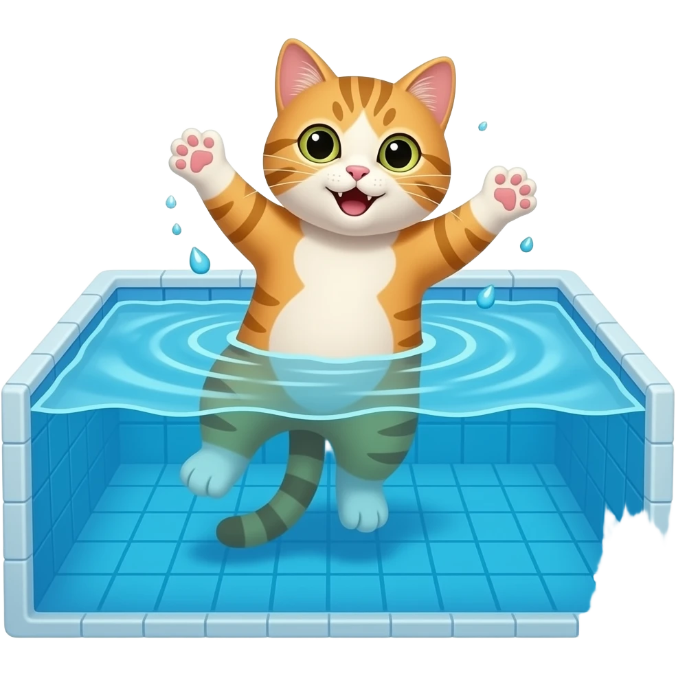 кот матроскин упал в басейн emoji