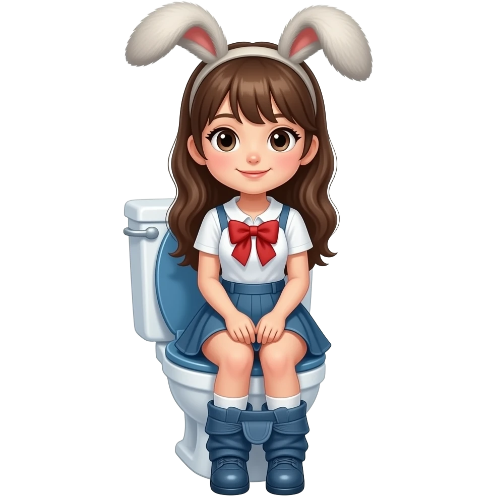 rabbit furry girl sit on toilet emoji