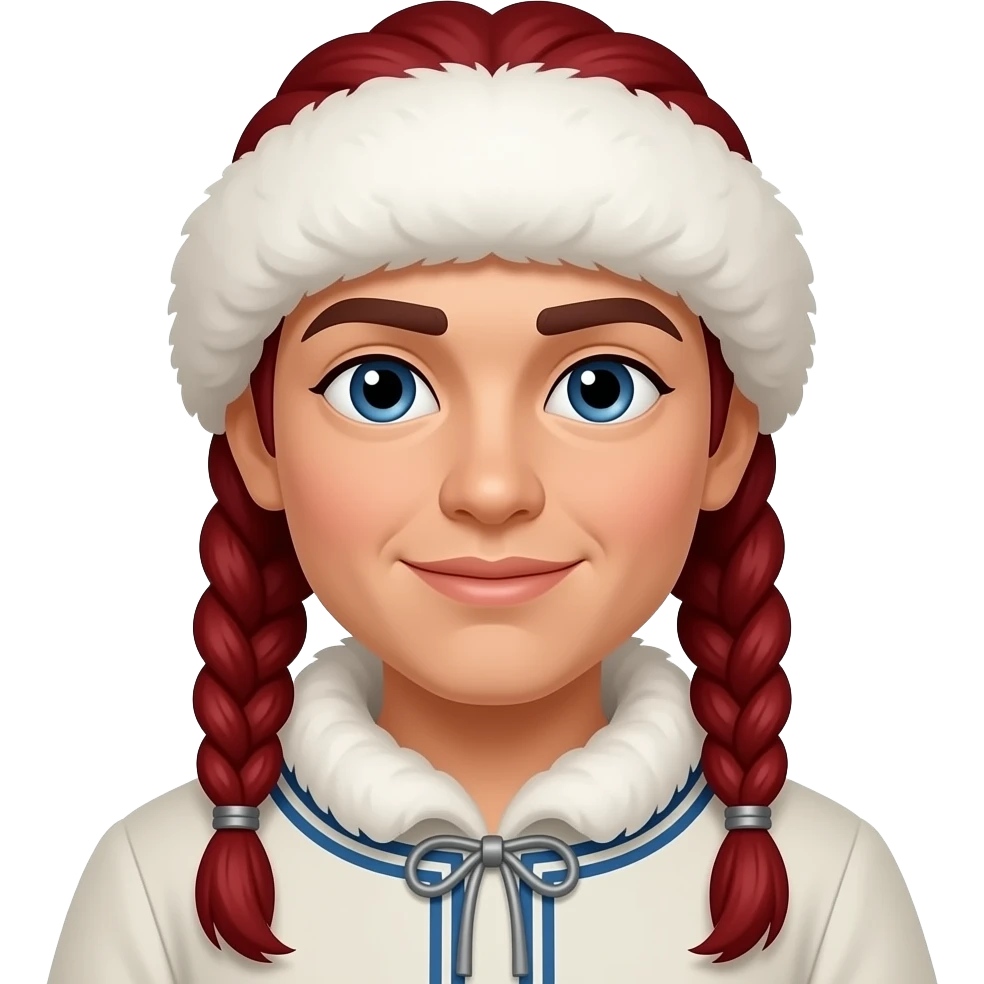 eskimo with red braided hair emoji