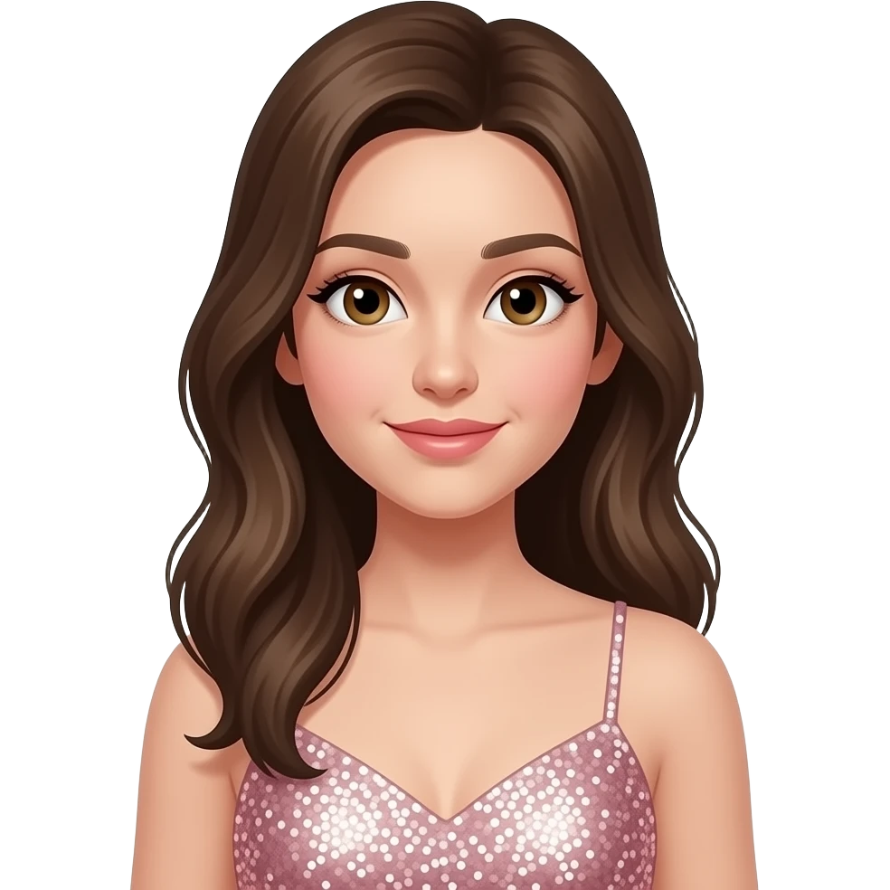Niña con vestido de brillos emoji