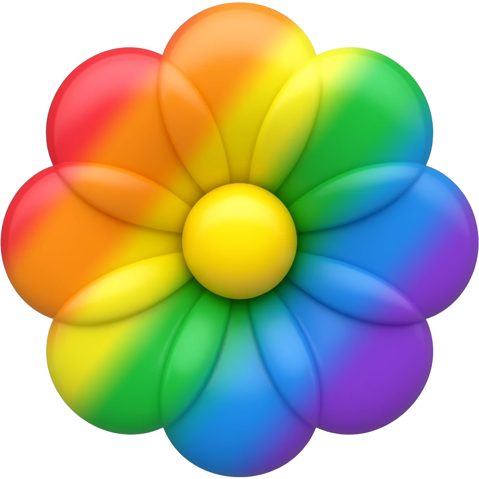 Rainbow flower emoji