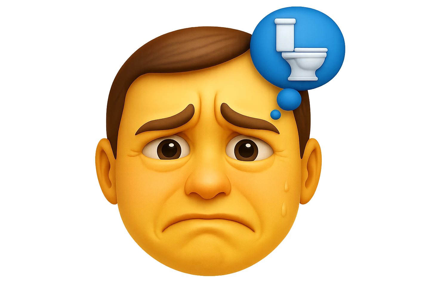 emoji stile iphone che riguarda l'argomento "stipsi/andrò al bagno oggi?", iperrealistico 4k emoji