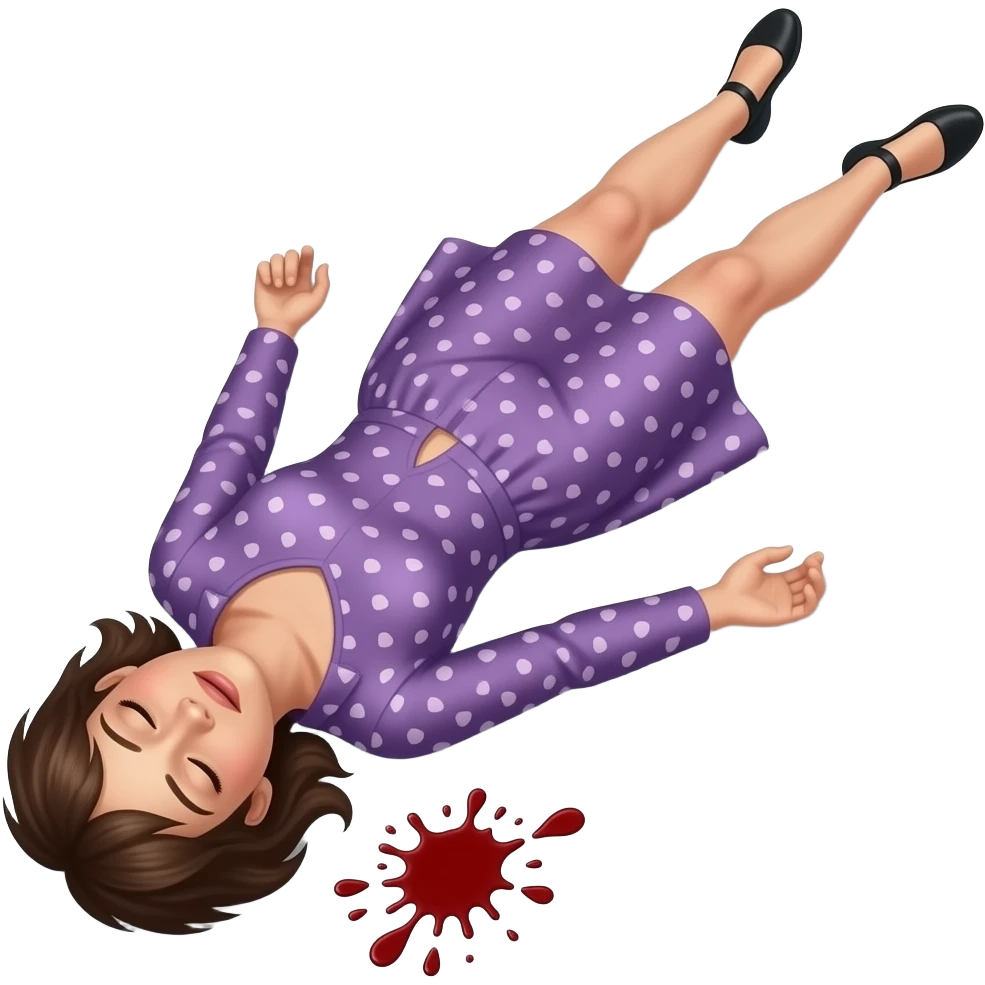 el cuerpo de una mujer muerto con sangre en el suelo pero no quites la sangre emoji