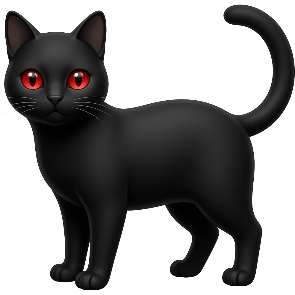Black cat  Red eys emoji
