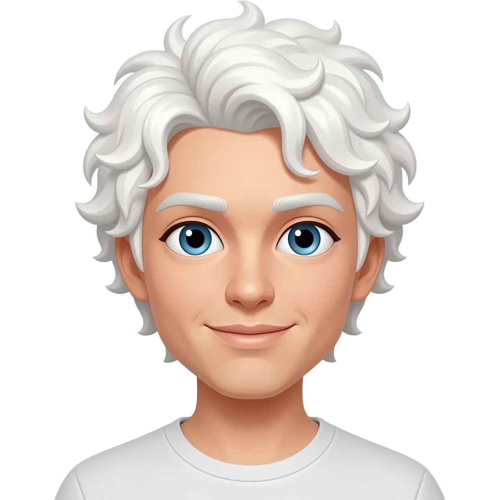 وش طبيعي. ابيض شعرو مجعد شويه emoji