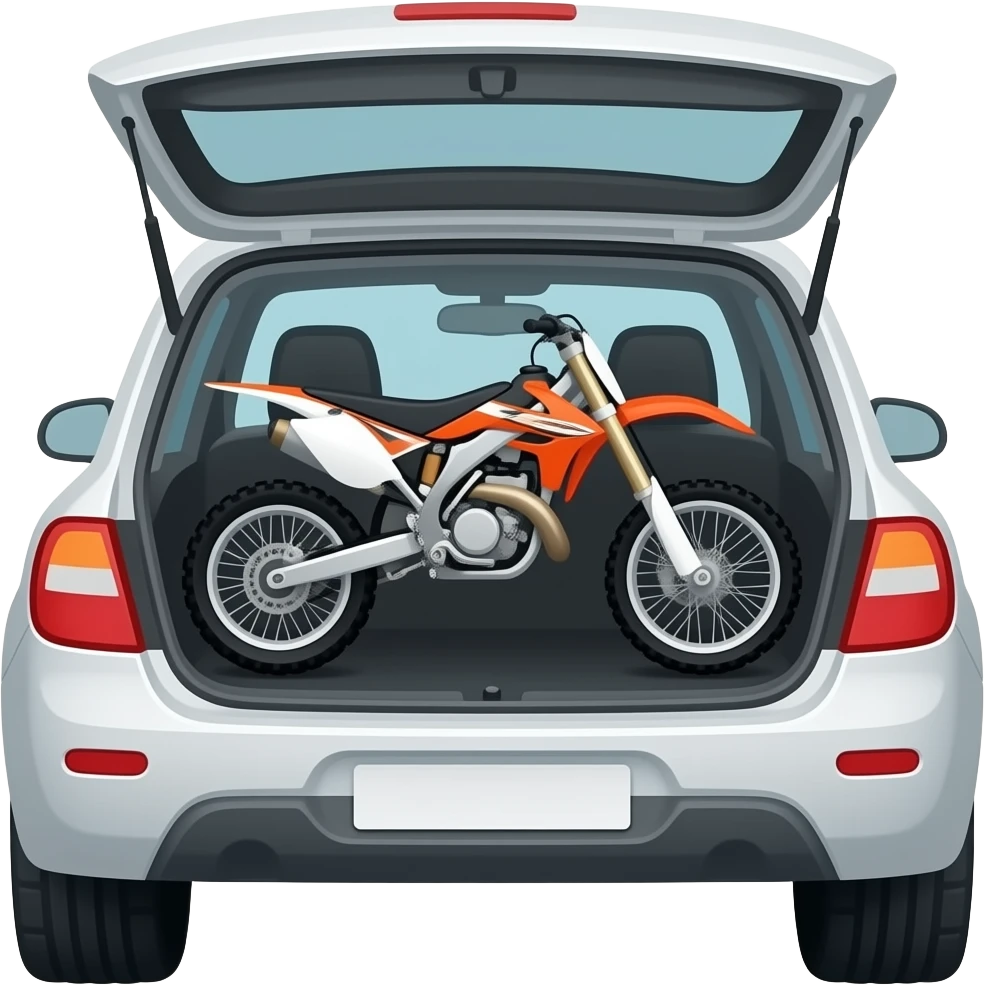 Car with a dirt bike on the back emoji