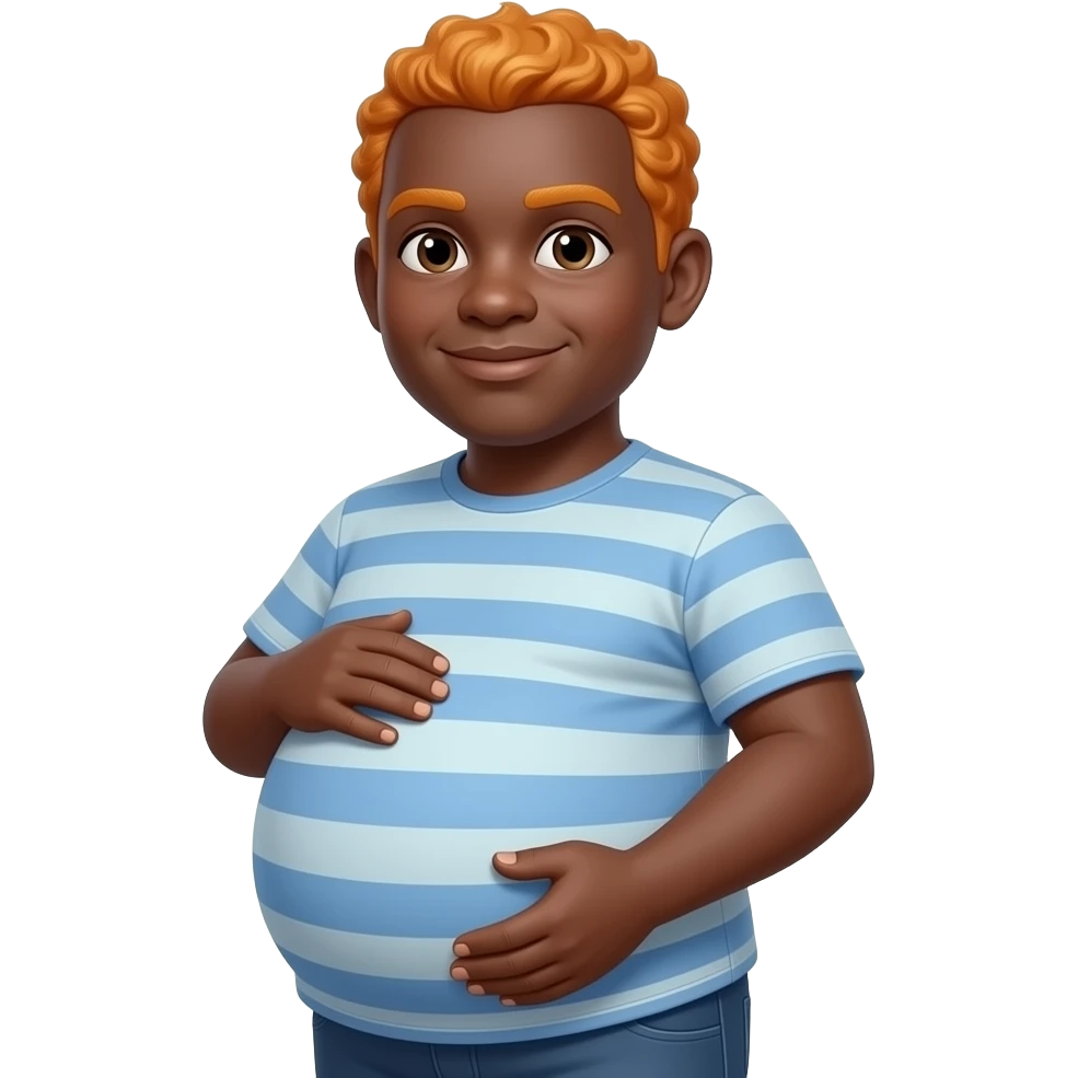 Make a black  man with a big belly like its preagnent and make it ginger emoji