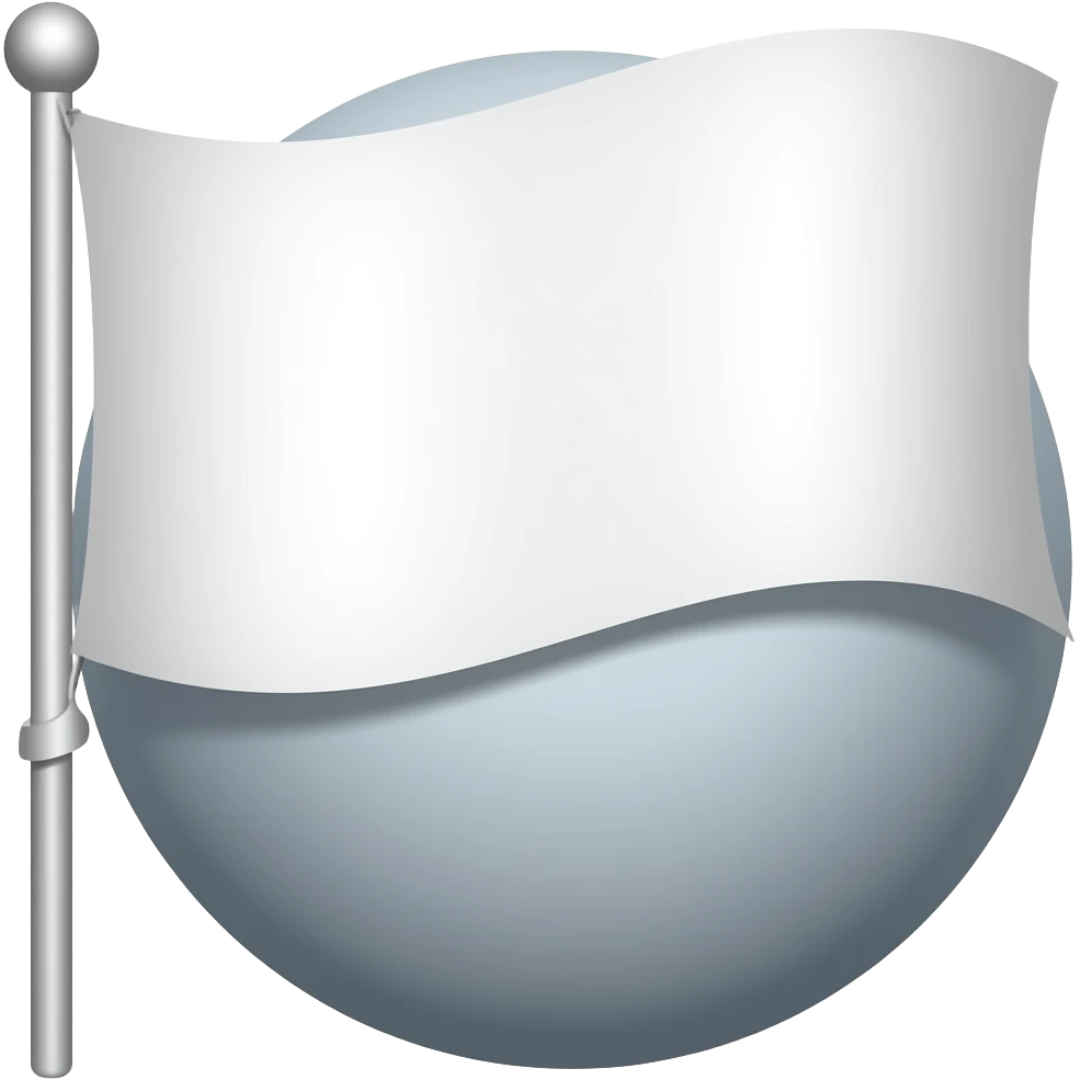 White flag with a sphere on it emoji