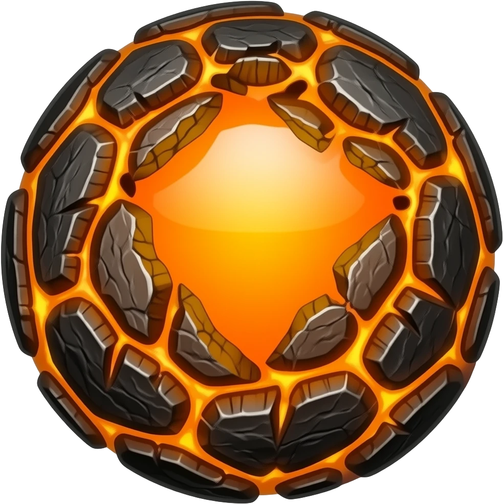 lava core bayblade, cracked magma shell, glowing heat veins emoji