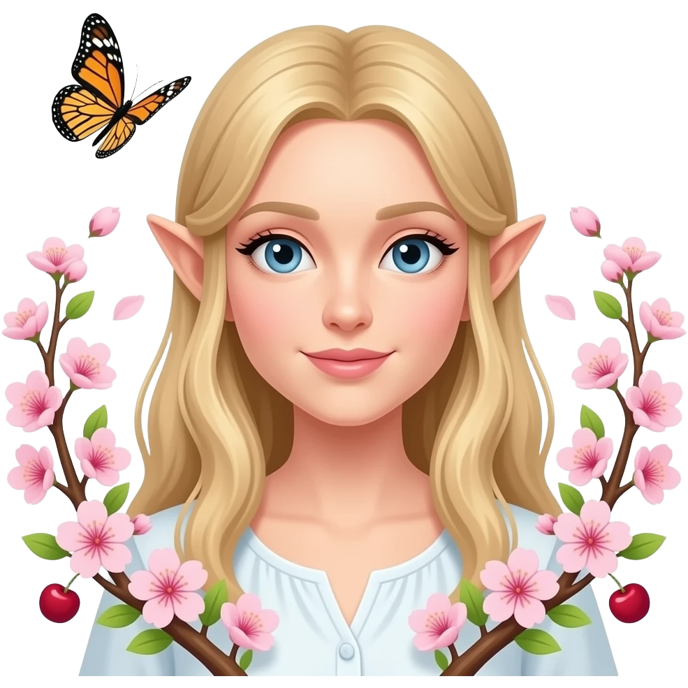 🧝🏻‍♀️🌸🌳🦋🌞 emoji