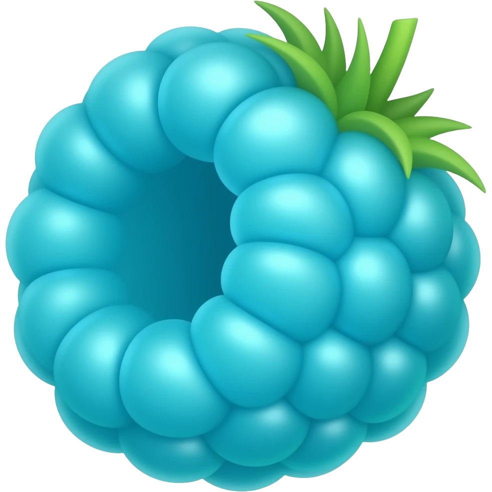 Turquoise raspberry emoji