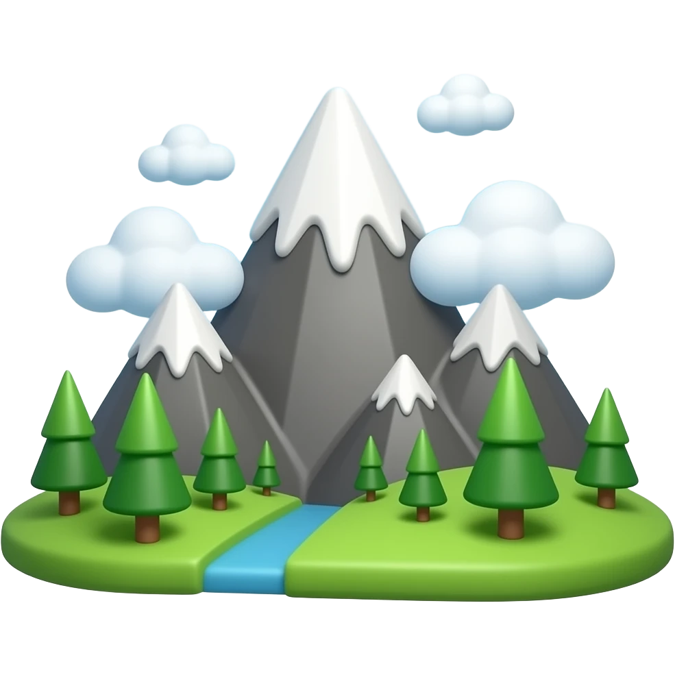 Mountain 3d emoji no background emoji