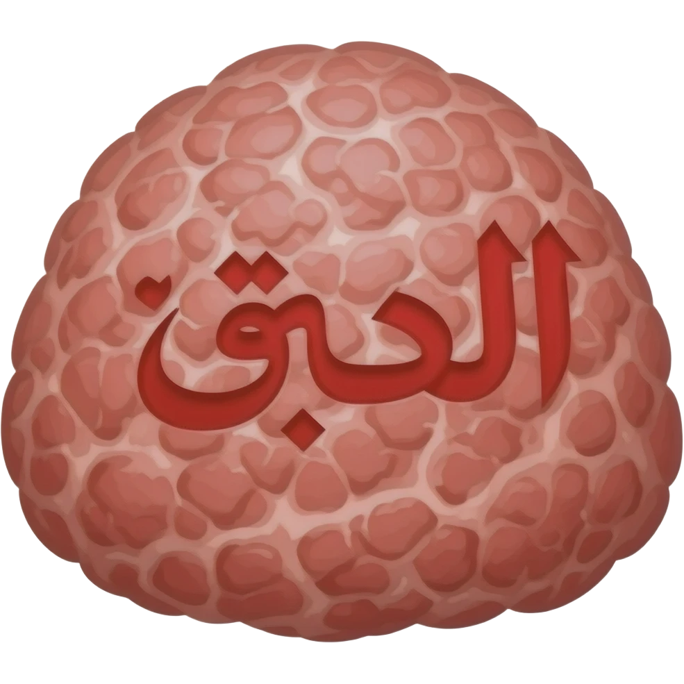 hackfleisch mit haram schriftzug in rot emoji
