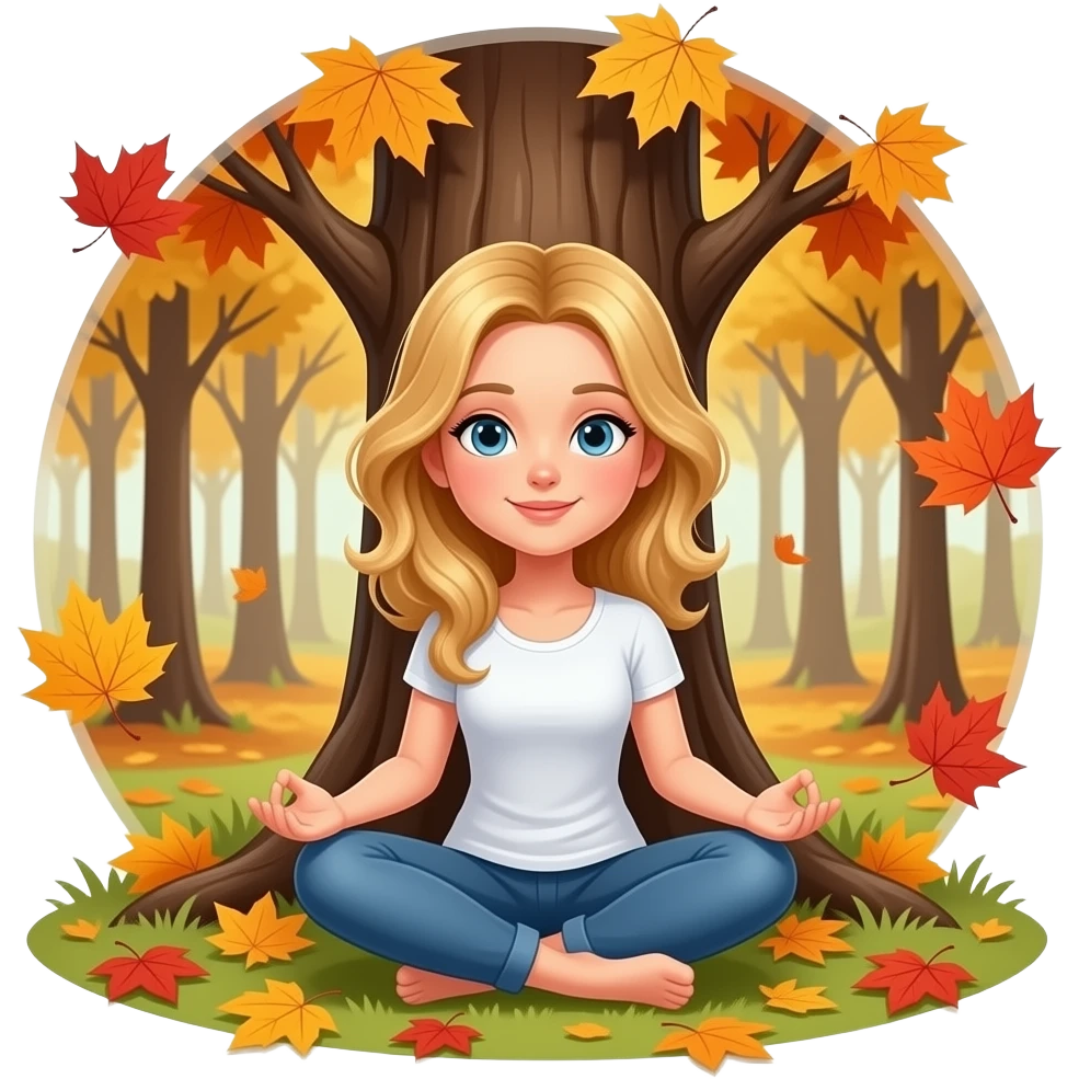 👱🏻‍♀️ 🧘🏼‍♀️🍁🍂🌳 emoji