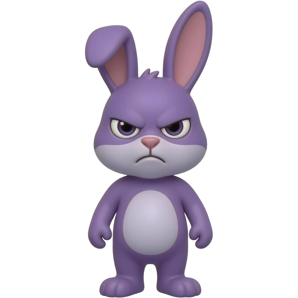 purple grumpy rabbit emoji
