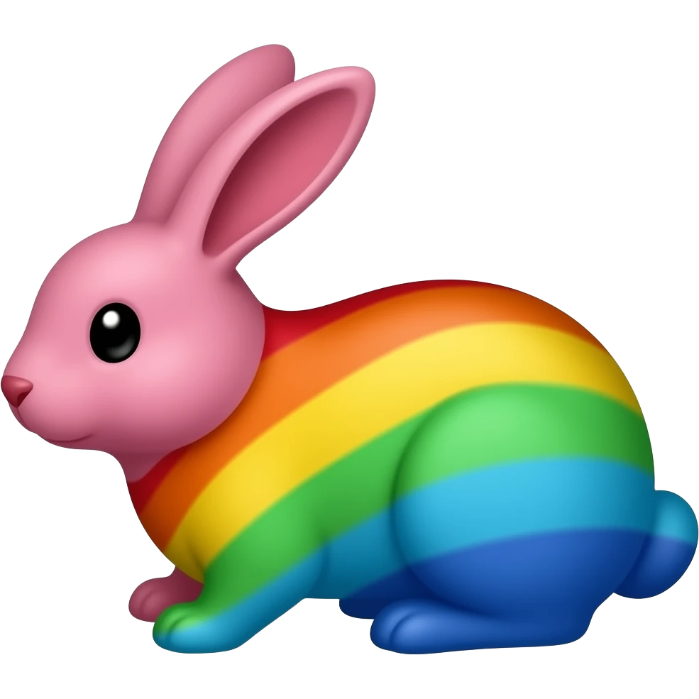 rainbow rabbit emoji