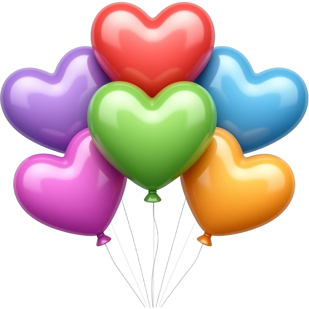 colorful heart balloons emoji