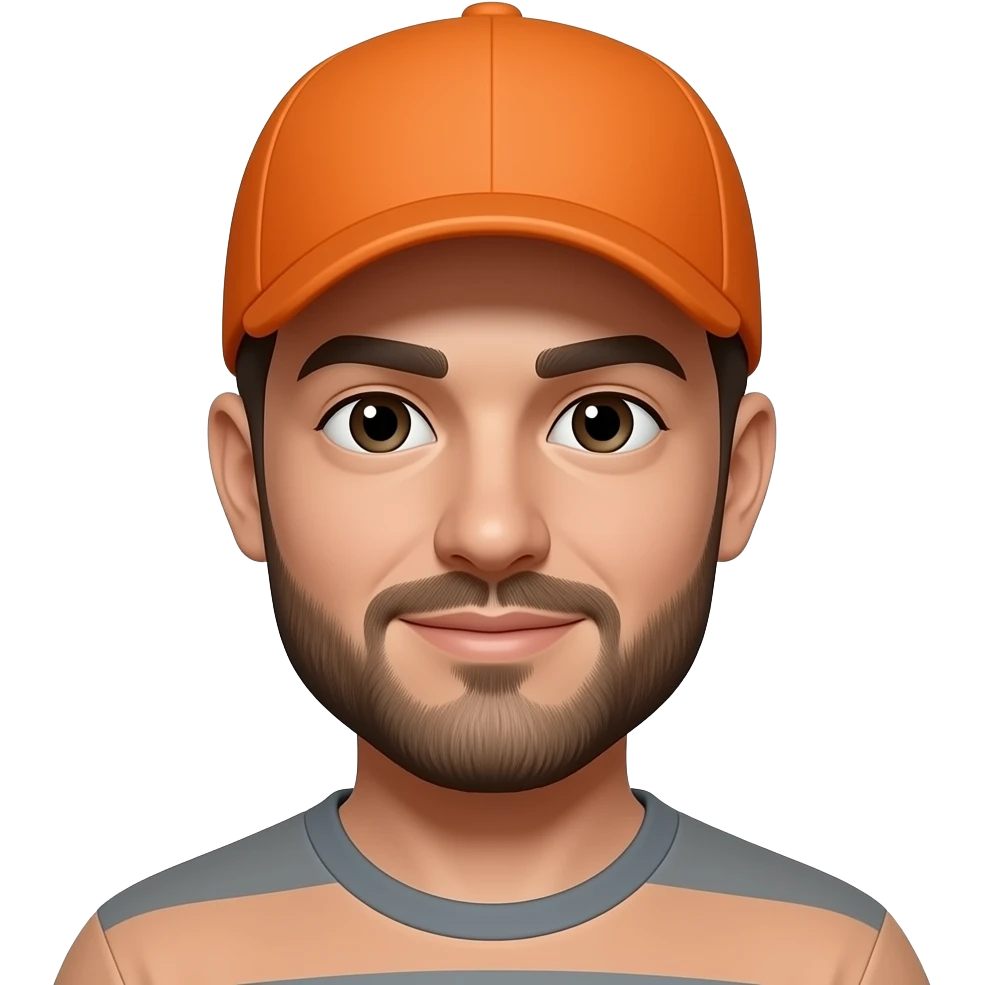 man wearing orange cap emoji