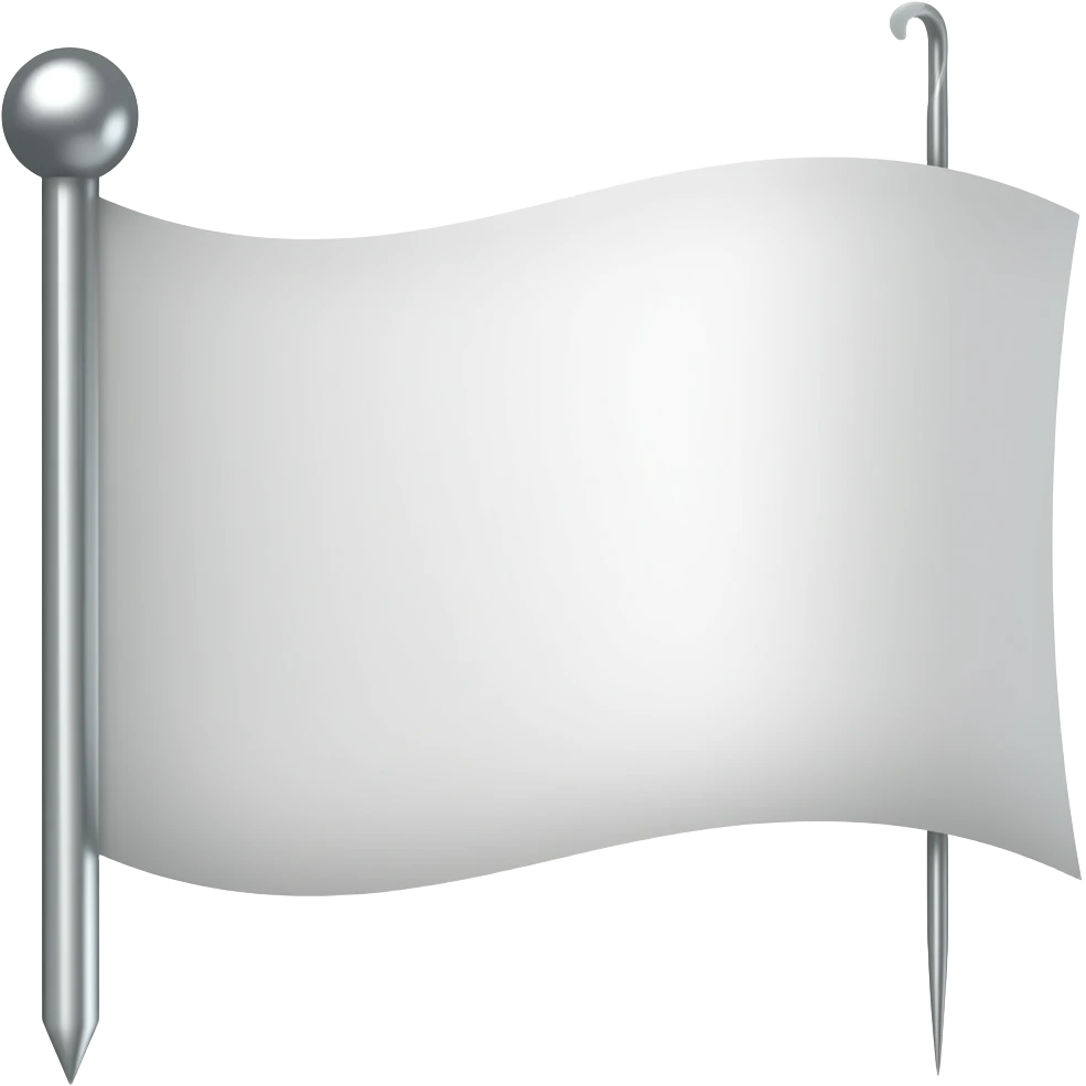 White flag with sewing pin on it emoji