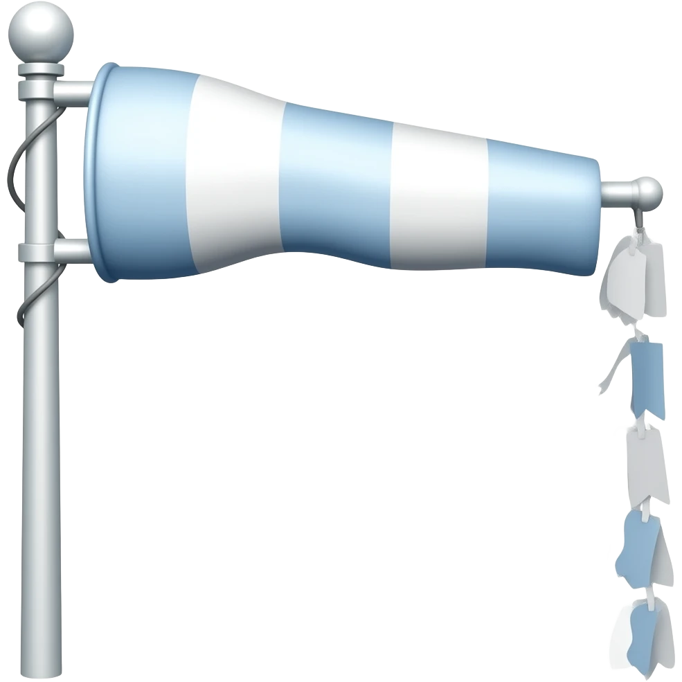 White windsock flag emoji