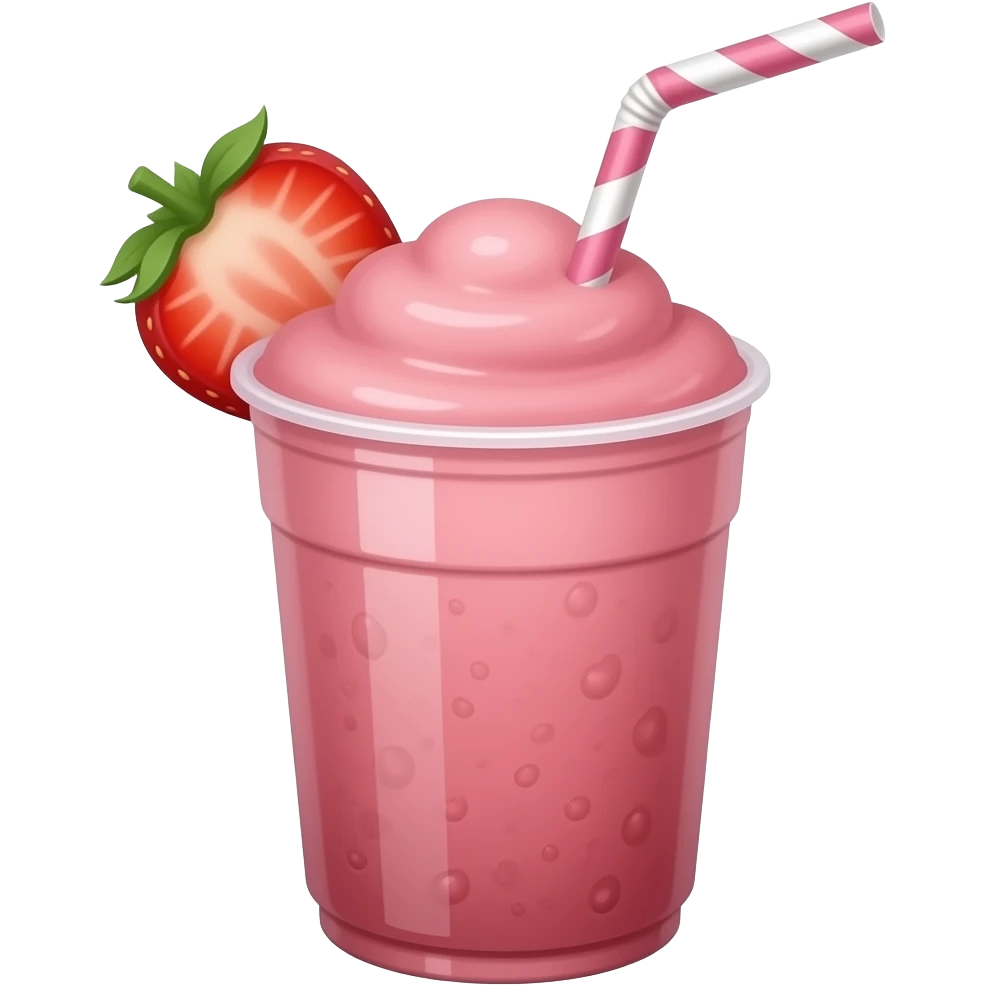 Smoothie pink cup with strawberry emoji