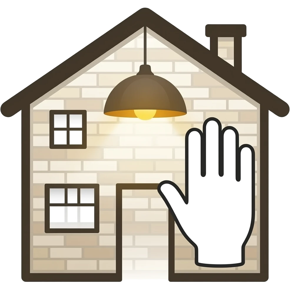 a fixing hand inside a home, not a person, super simple form, not 3d, suitable for a logo emoji