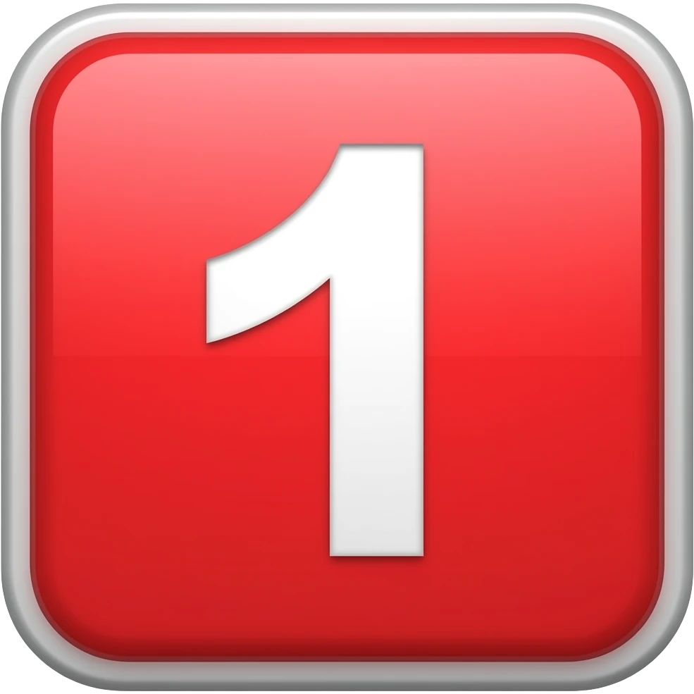 "1" on a red placard emoji