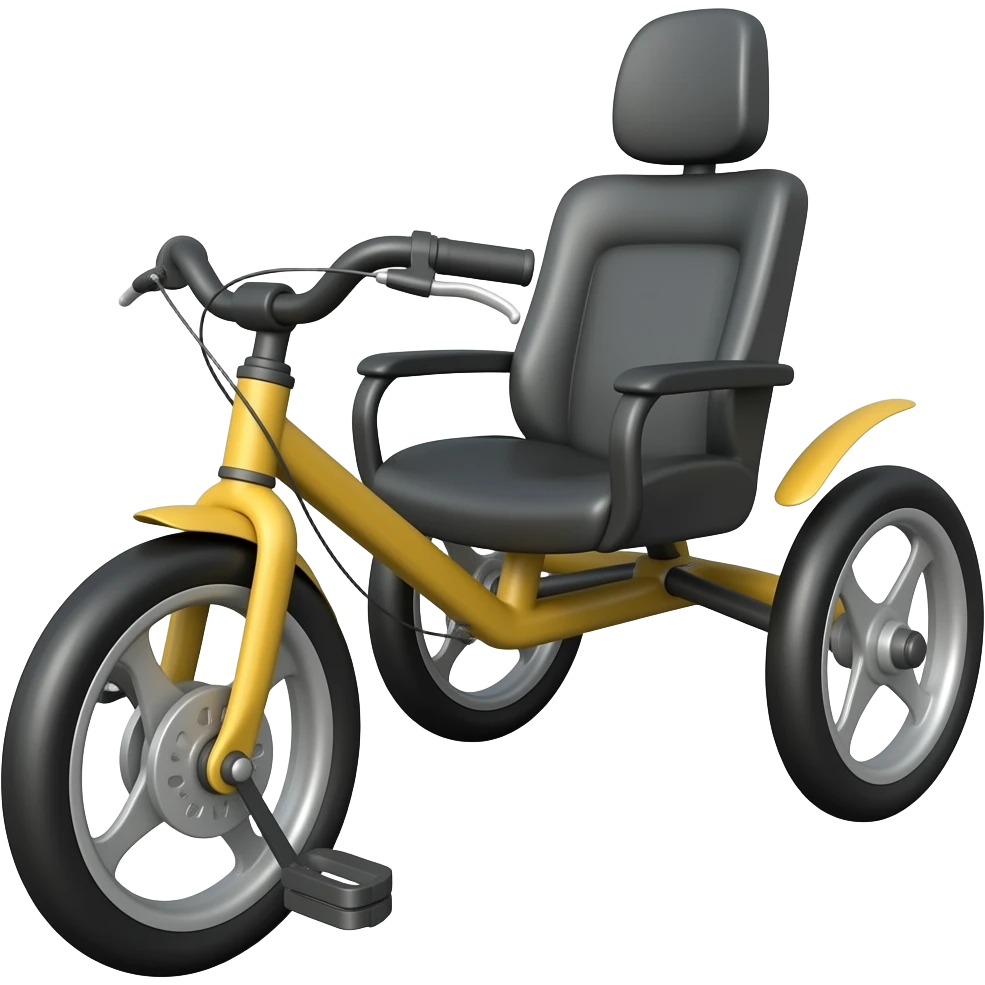 recumbent trike (2 front wheels one rear wheel) emoji