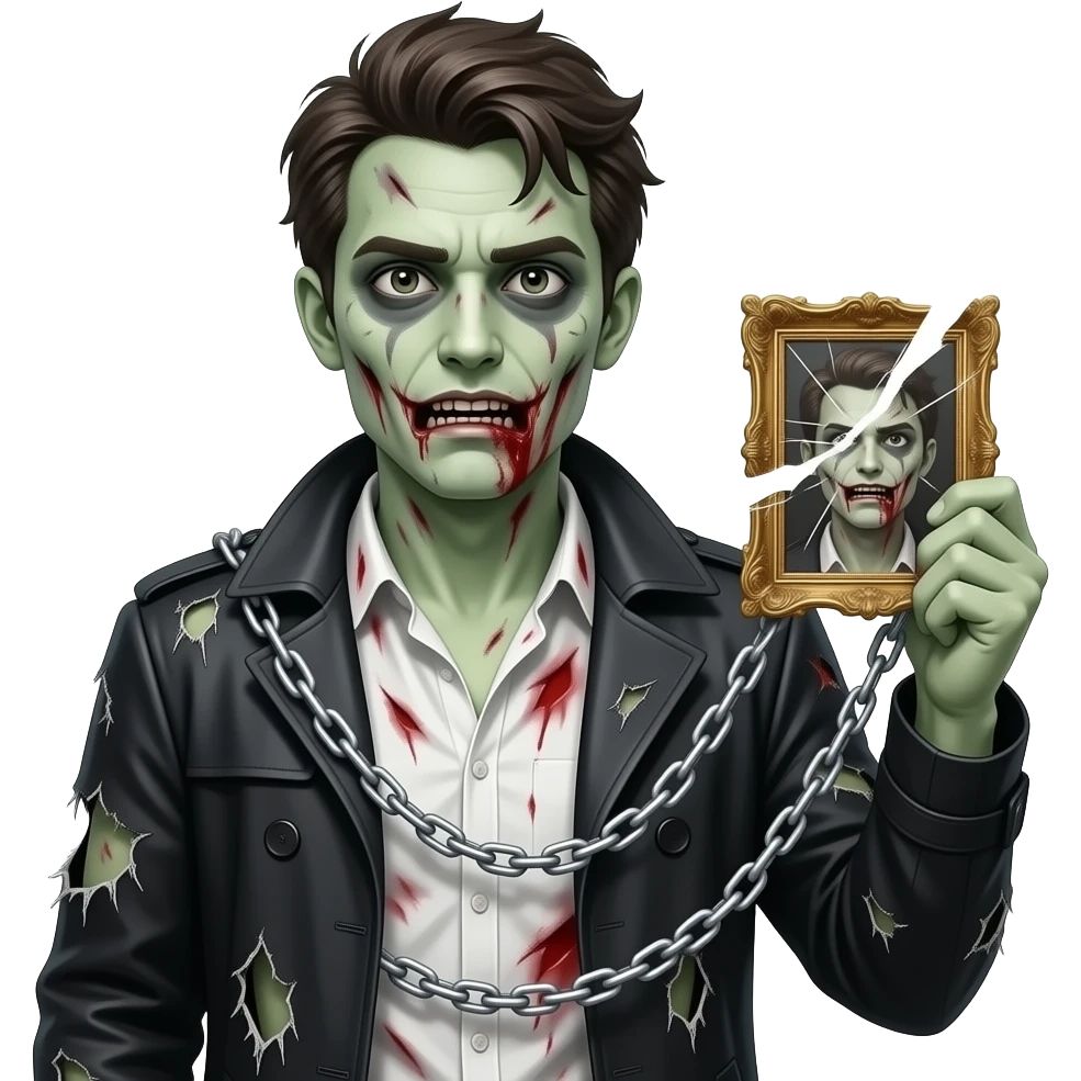 man wearing zombie cosplay emoji