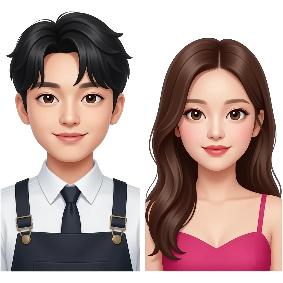 korean young man Barista + kpop jennie emoji