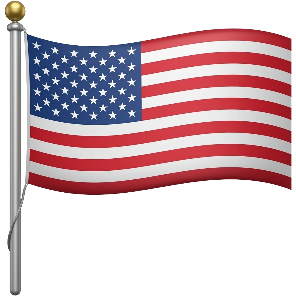 Флаг США на древке emoji