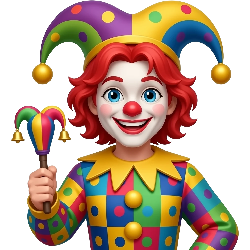 A red head jester emoji
